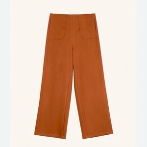 FRNCH Paris The Phedra Wide Leg High Rise Cropped Trouser Pants Size S